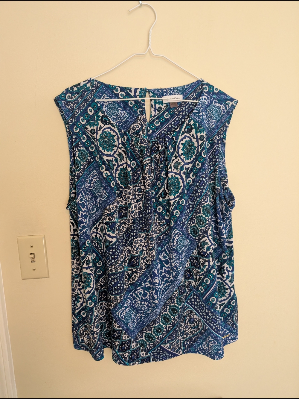 Calvin Klein Blue Paisley Print Sleeveless Camisole